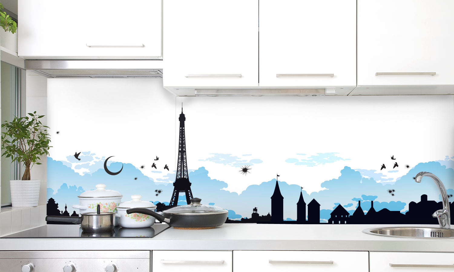 Kuhinjski paneli Paris tower - Pleksi steklo - s tiskom za kuhinjo, Stenske obloge PKU0377