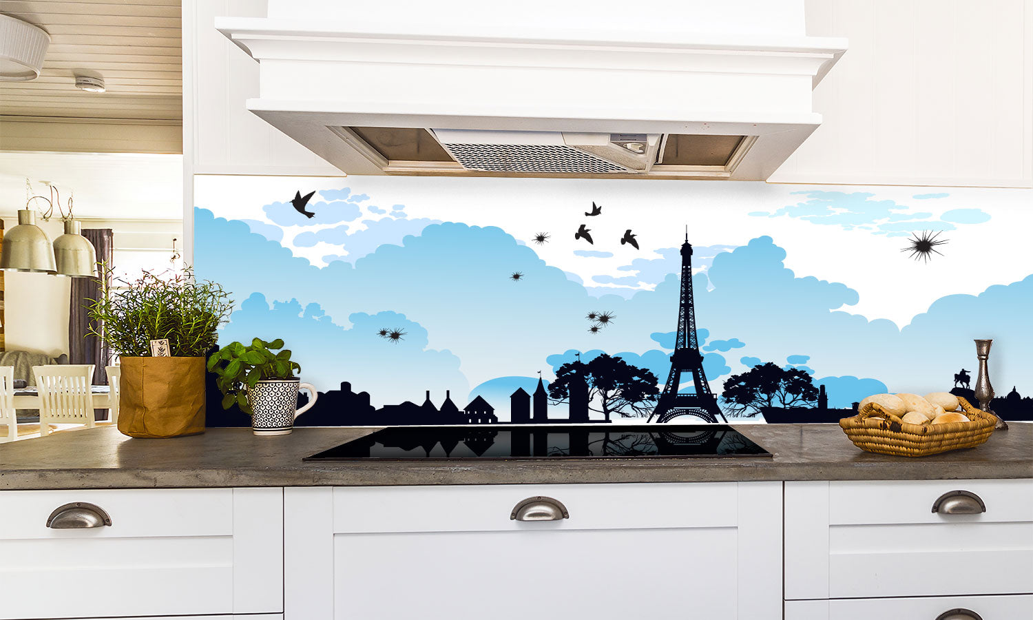 Kuhinjski paneli Paris tower - Pleksi steklo - s tiskom za kuhinjo, Stenske obloge PKU0377