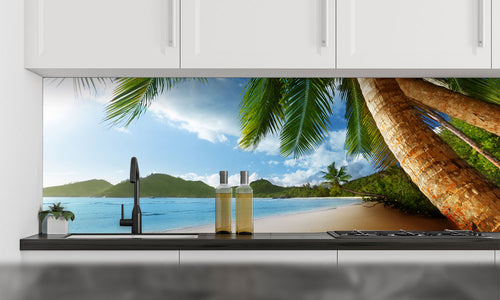 Kuhinjski paneli  Sunset on beach - Stekleni / PVC plošče / Pleksi steklo - s tiskom za kuhinjo, Stenske obloge PKU0399 - Life-decor.si