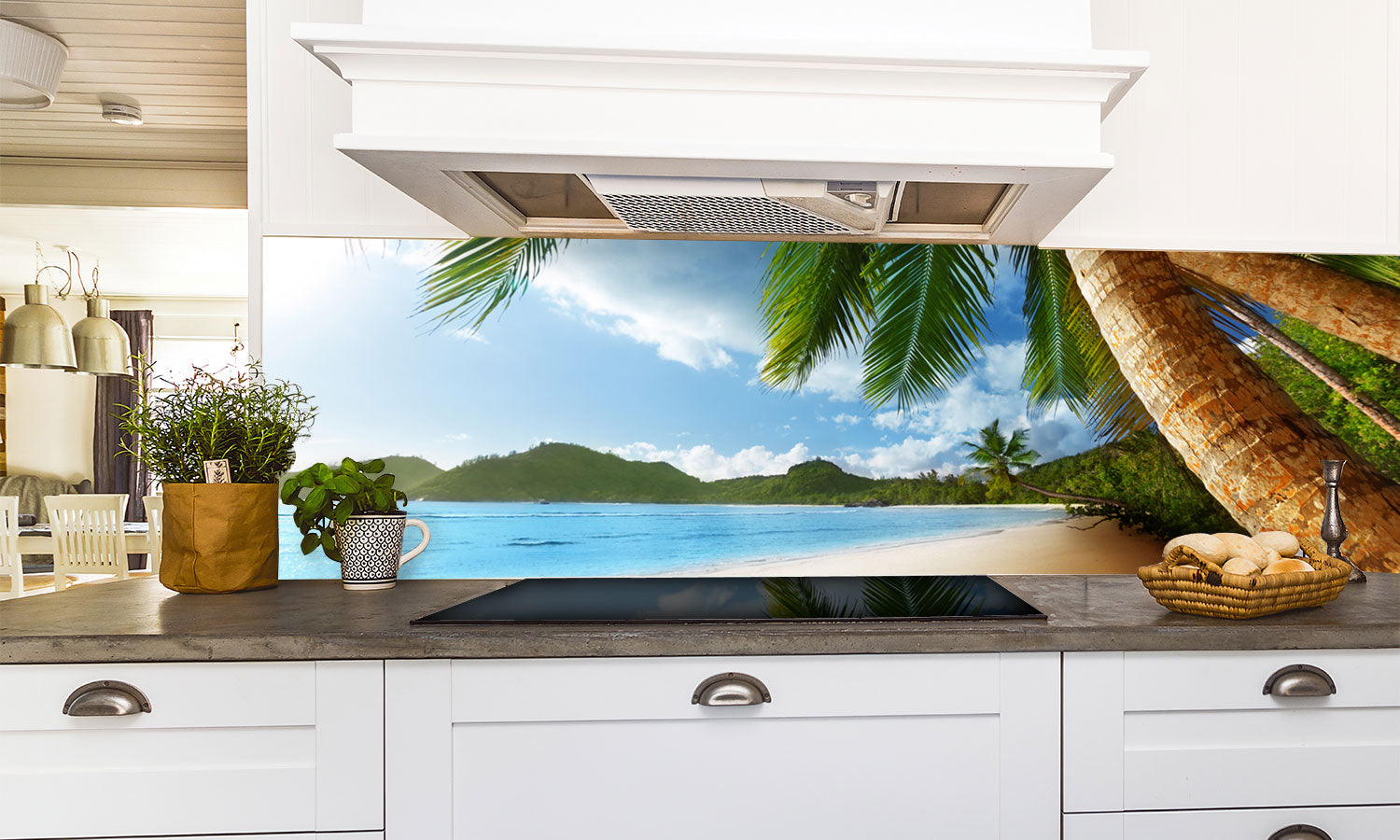 Kuhinjski paneli  Sunset on beach - Stekleni / PVC plošče / Pleksi steklo - s tiskom za kuhinjo, Stenske obloge PKU0399 - Life-decor.si