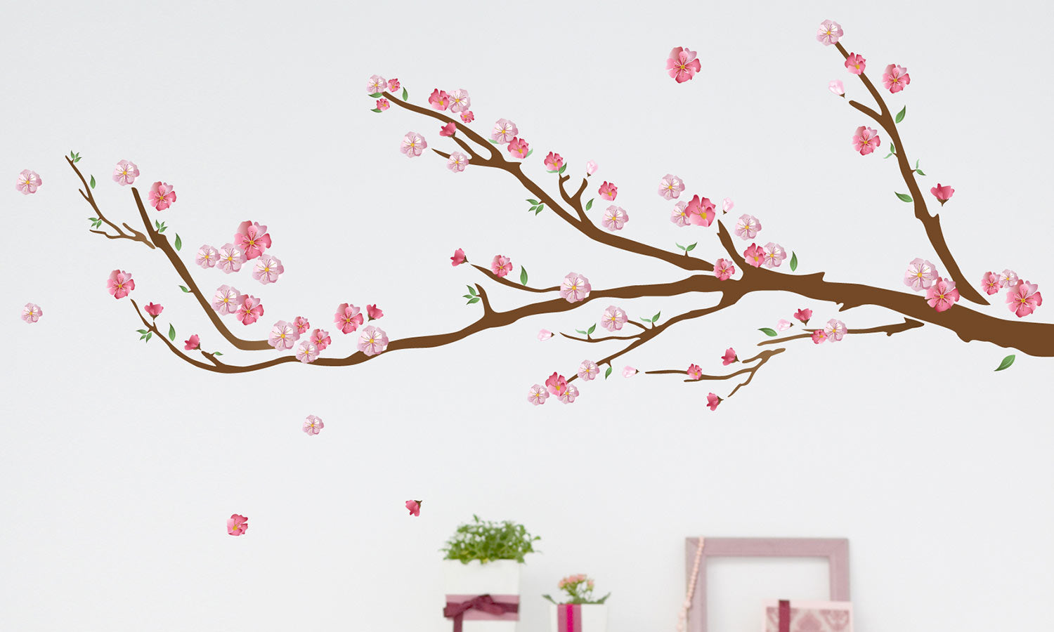 Stenske nalepke drevo Češnjevi cvetovi - WS047