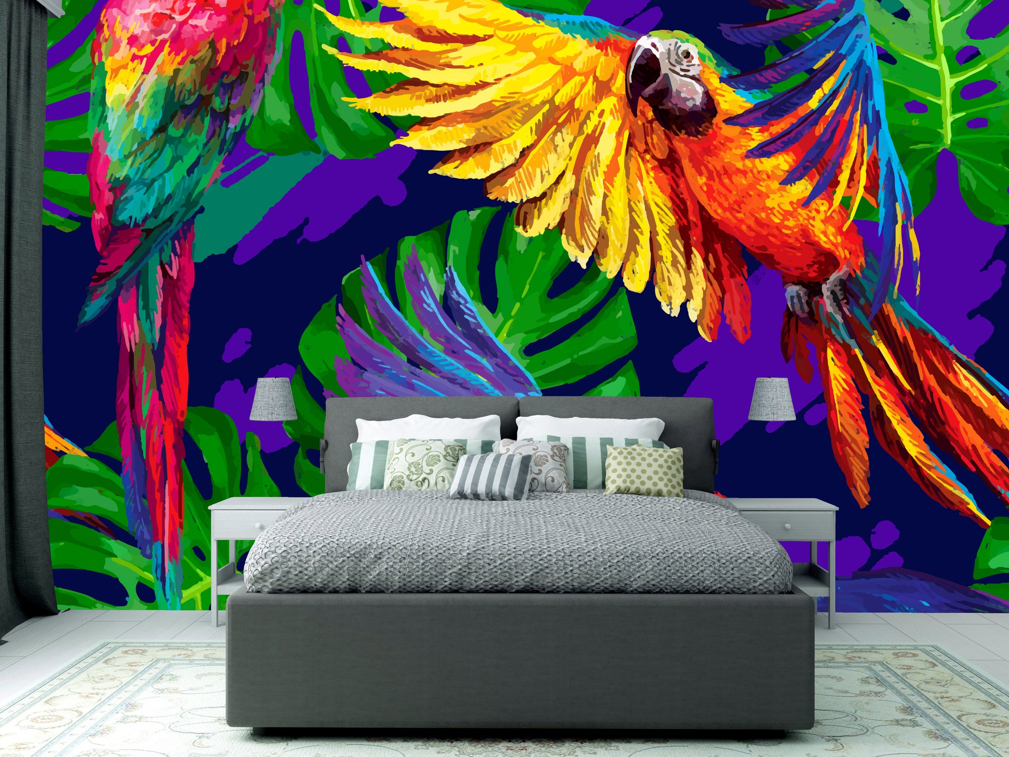 Samolepilne stenske tapete  Tropical Parrots SW555